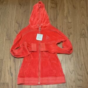 Red Hooded Zip-Up Jacket
